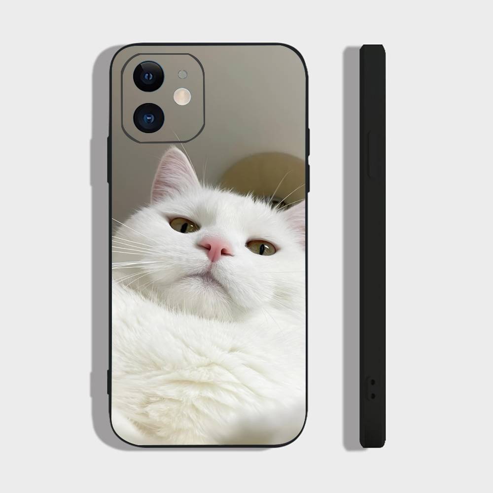 Милый Чехол для Телефона с Кошкой Для IPhone 17 Air 16 15 14 13 Pro Max 11 12 Черный Силиконовый Чехол