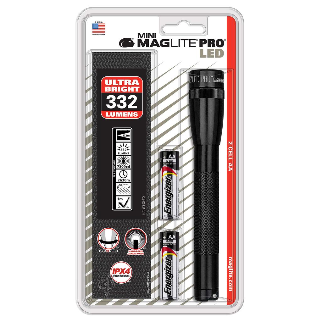 Mini Maglite PRO 2AA LED Black Japanese SP2P01H Free MAG-LITE [Official Distributor]
