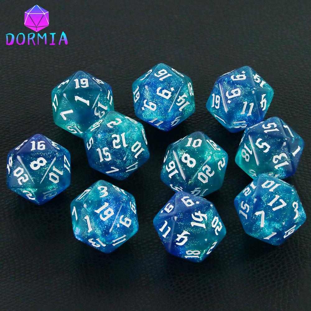20-гранные разноцветные многогранные игральные кости D20, удивительные блестящие игральные кости для ролевых игр, DND, обучение математике, настольные игры