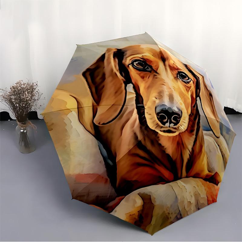 1pc Dachshund Automatic Open/Close Umbrella - Compact Travel Umbrella, Gift for Birthday, Holiday yy260106024