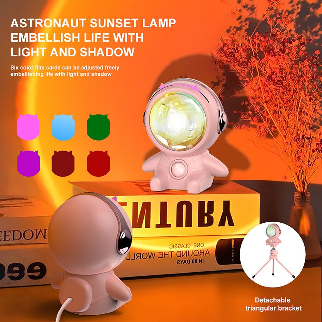  Астронавт Робот RGB Проекционный Свет Атмосфера Фото Светодиодный Радужный Свет Портативный USB Закат Лампа Декоративный Подарок