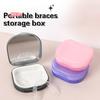 Portable Denture Storage Box Elderly Invisible Braces Orthodontic Retainer Case Dustproof Container with Cover for False Teeth