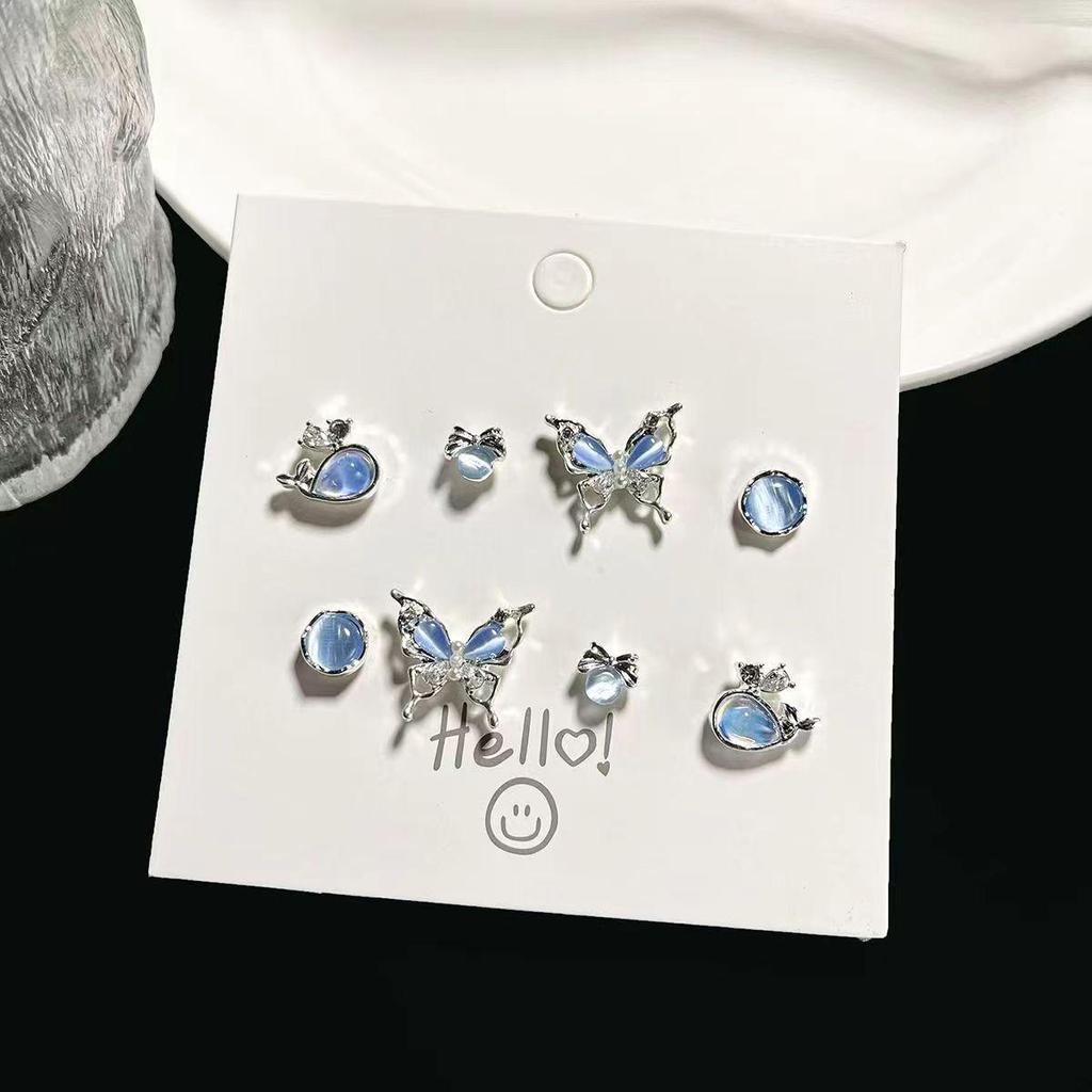 Серьги для девочек из стерлингового серебра S925 «Цветочный сезон 2025» — милый, нишевый набор на одну неделю