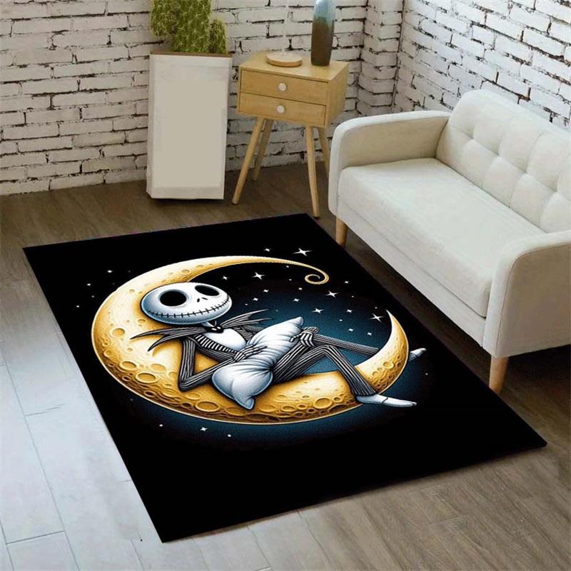1pc The Nightmare Before Christmas Pattern Area Rug Soft Flannel Floor Mat for Living Room,Office,Bedroom and Carpet
