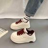 Bread Shoes Women's Autumn and Winter Thick-soled Velvet White Shoes Soft-soled Heightening Sports Board Shoes