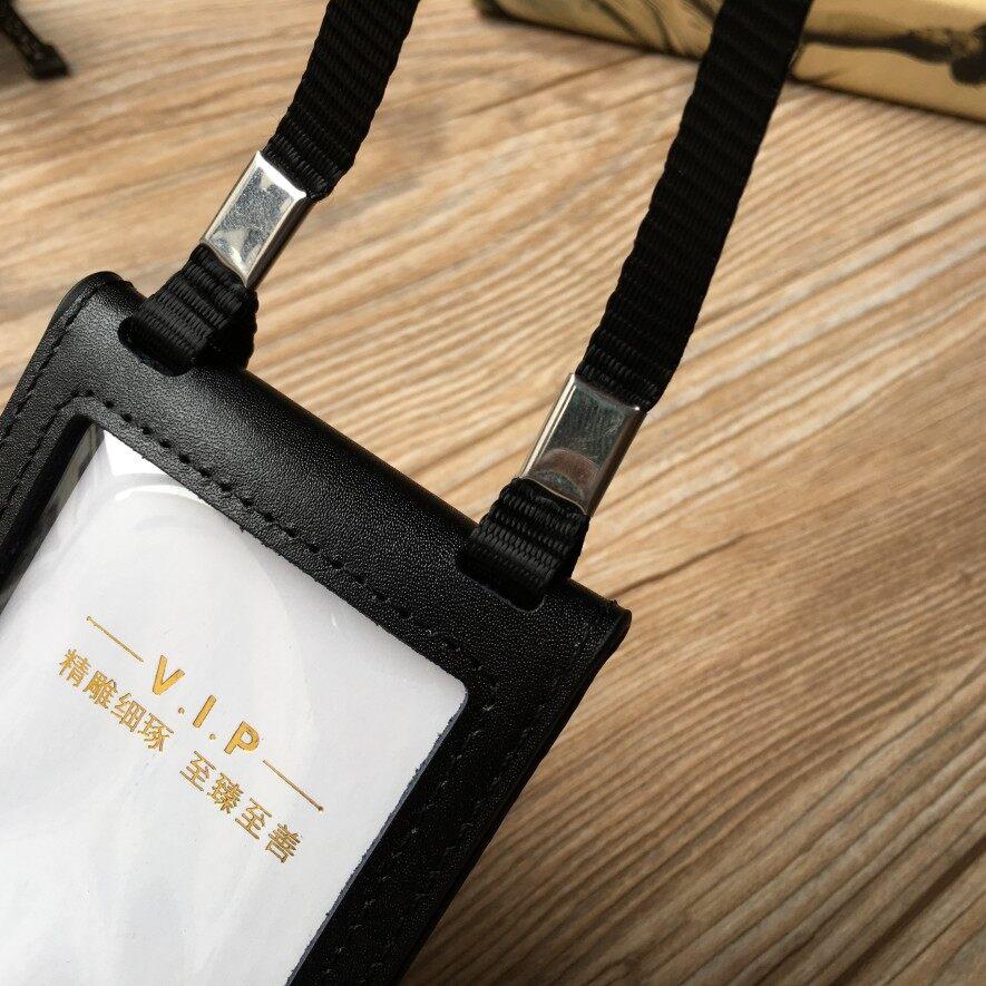 Новый подлинный кожаный чехол для удостоверения личности для сотрудников, студенческих контрольных билетов, автобусных карт, держателя для удостоверения личности, шейного ремня, канцелярских принадлежностей