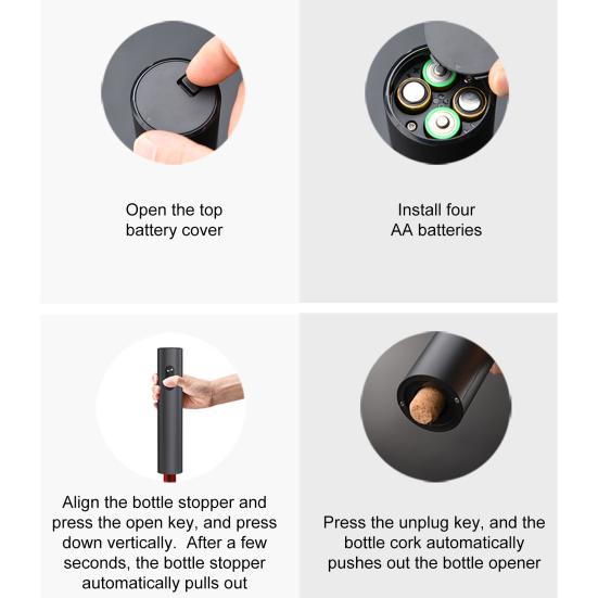 Электрический штопор для вина, автоматический штопор, перезаряжаемый диспенсер для вина, резак для фольги, вакуумная пробка, эффективный инструмент для открывания бутылок на кухне