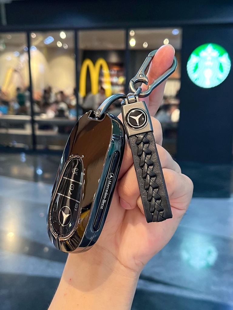 PZQ2   Car Key Bag Case Cover For Mercedes Benz 2023 2024 Glc300L Glc260L C260L C20 C Class Car Key Cover Suede Shell Protector Styling