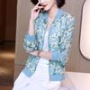 Шифоновая солнцезащитная одежда для женщин летом корейский универсальный цветочный кардиган, большой размер тонкая куртка с длинными рукавами для женщин