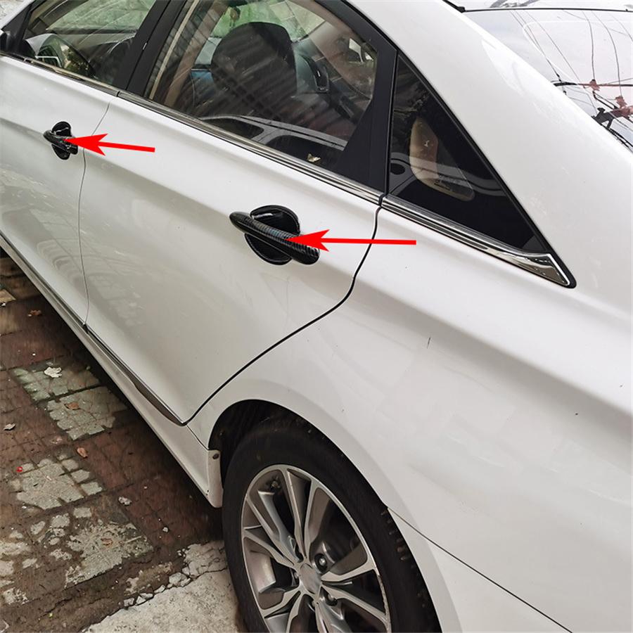 Для Hyundai Sonata 2011-2014 Накладки на ручки наружных дверей Стиль карбонового волокна