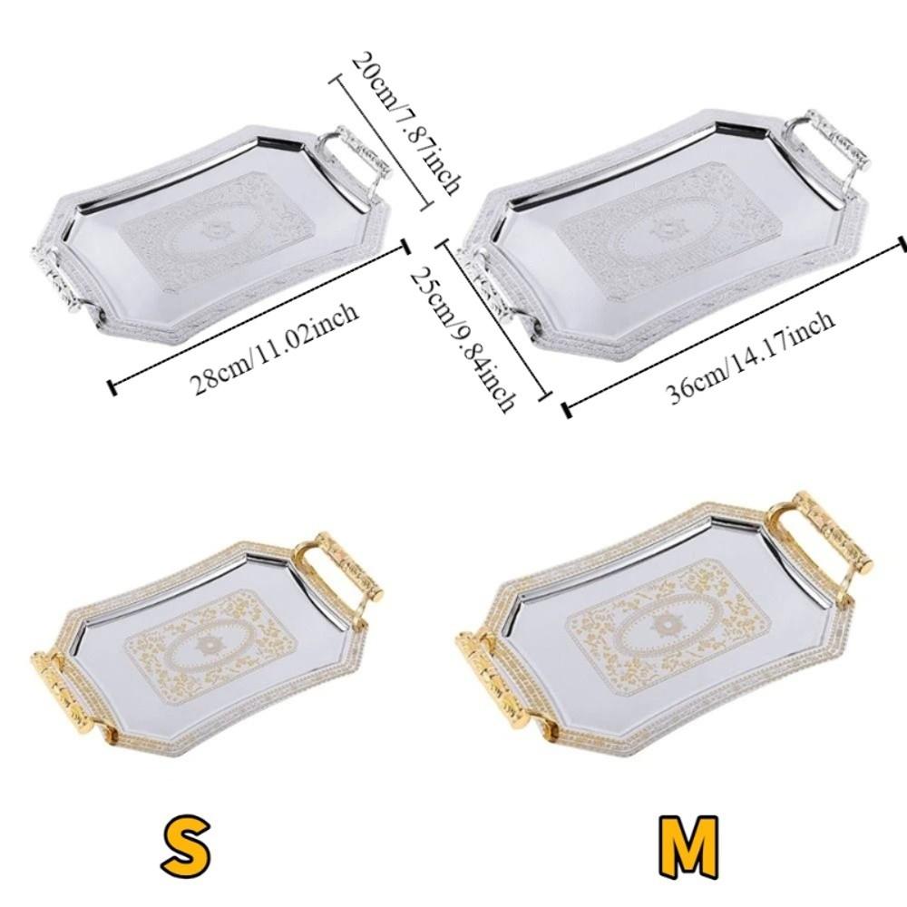 Vintage Stainless Steel Storage Tray European Style Candy Dessert Plates Serving Tray  Cafe Shop