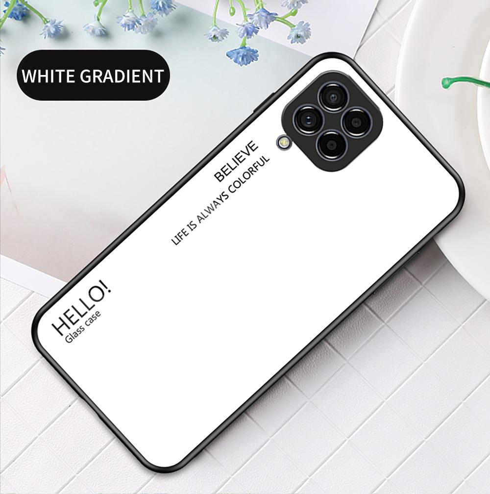 For Samsung Galaxy J4 J6 Plus J2 Pro J4 Core J7 M10 M20 M21 M30S M31 M31S M51 M53 Case Gradient Aurora Tempered Glass Soft Frame Back Cover Phone Case