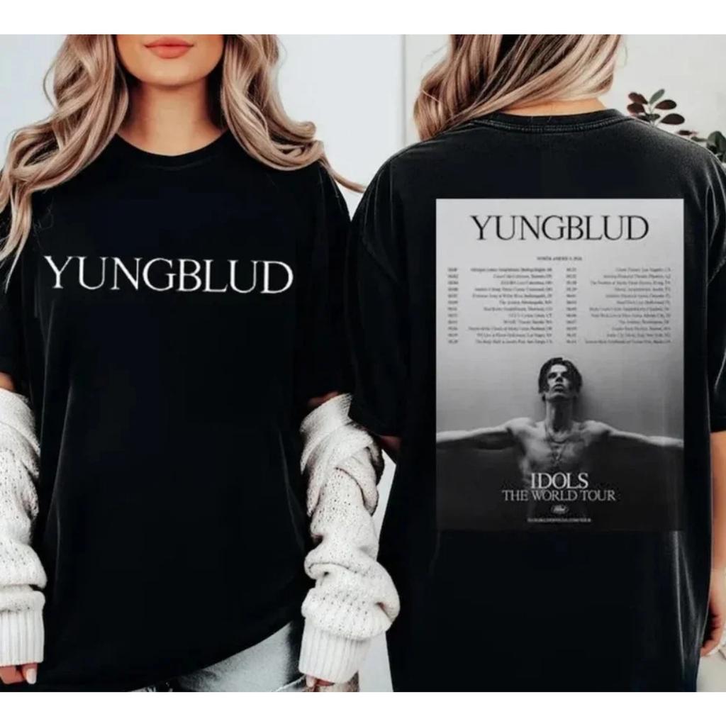 Yungblud Idols World Tour North America 2026 Schedule Date Double-Sided Shirt Pop Singer Comfortable Breathable Y2k