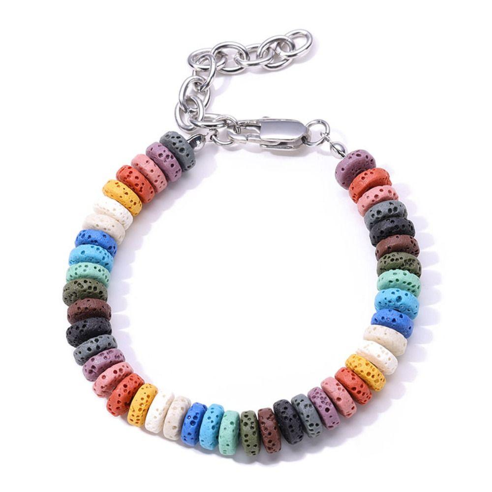 Fashion Forever Bracelet Ornament Volcano Stone Bracelet Waterproof Colored Hand Chain Accessories