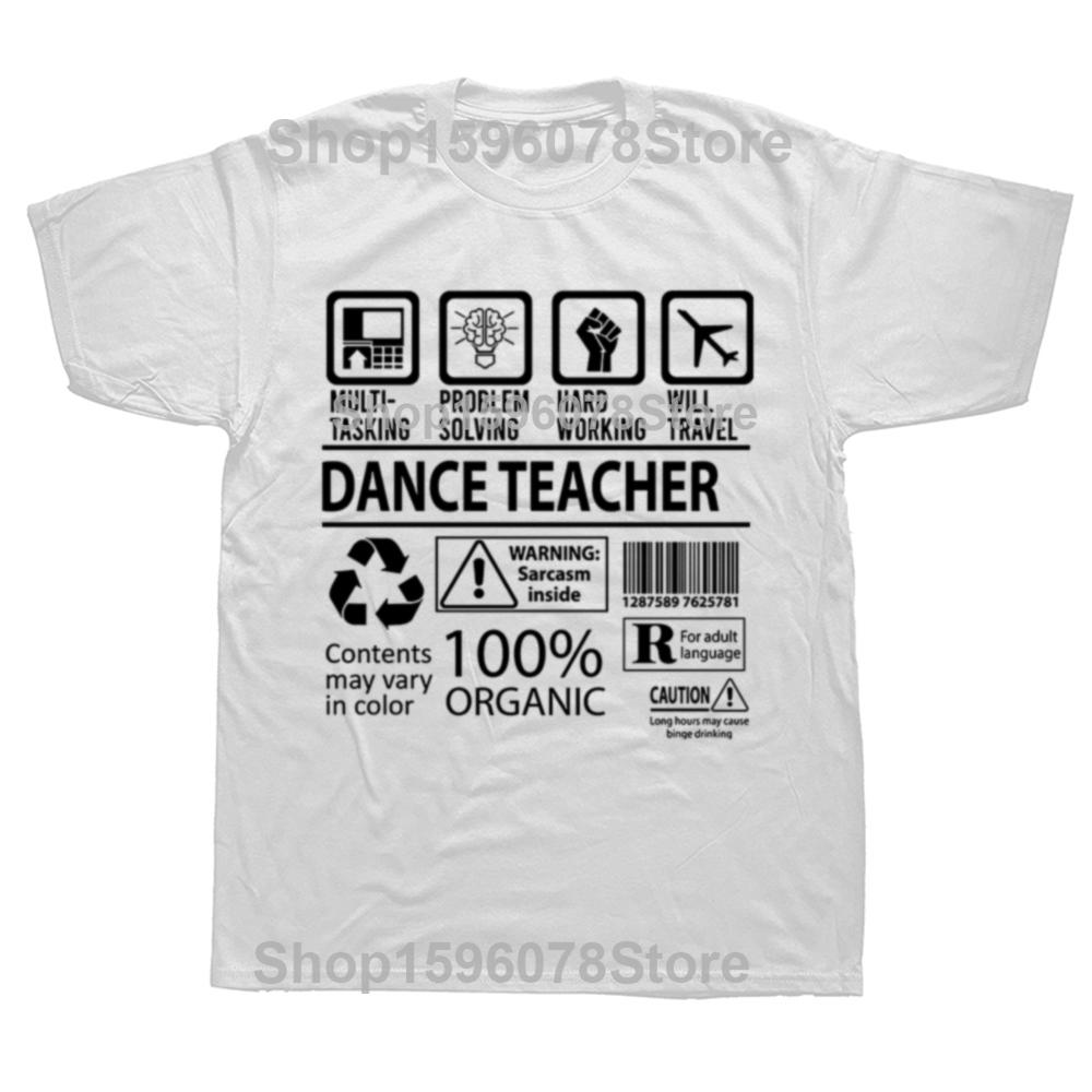 Смешные футболки с графикой «Многозадачный учитель танцев» Мужская женская мода Повседневная футболка 100% хлопок Свободная футболка оверсайз