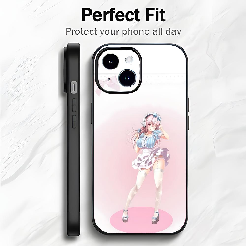 Милый японский аниме S-Super Sonico Чехол для телефона Чехол для телефона Мягкая упаковка Легкий Для iPhone17 16 15 14 13ProMax