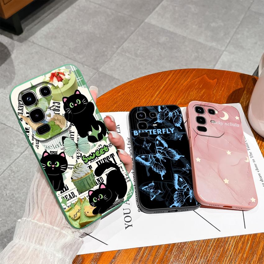 Для телефона Infinix Note 50 Pro Plus 40 50x Модный чехол с узорами «Звездное небо» и «Кот», Гладкий жидкий силикон, Высококачественный противоударный чехол для Infinix