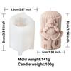 Embossed Santa Candle Silicone Mold Christmas Elk Cylinder Plaster Making Tool Handmade Mold Stripe Column Party Decoration Handmade Gift