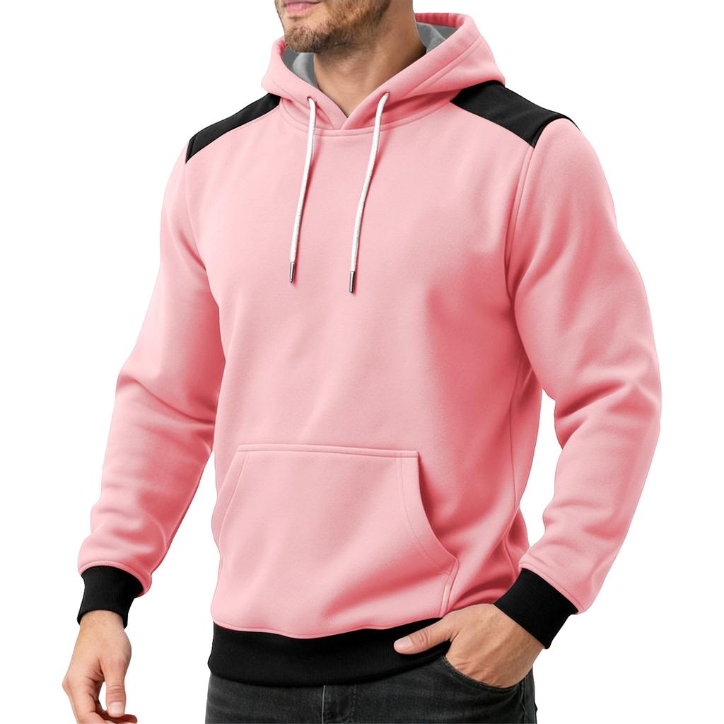 Men's Colorblock Sweatshirt Hoodie Men's Sports Large Size Casual Sweatshirt