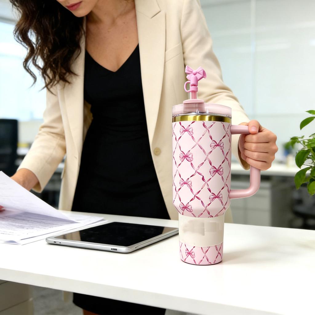 New Stainless Steel Double Layer Cup 40oz Car Cup Ice Beer Cup With Handle 40oz Outdoor Drinking Drinking Cup