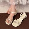 2025 НОВЫЕ Сандалии для Женщин Женская Весенне-Летняя Мода Кожаные Сандалии с Открытым Носком Сандалии на Ремешках для Женщин
