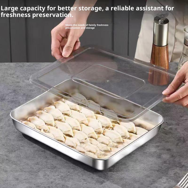 2/3/4/5 шт. Контейнер для еды из нержавеющей стали с крышкой, большой вместимости, для хранения продуктов, коробка для сохранения свежести, поднос