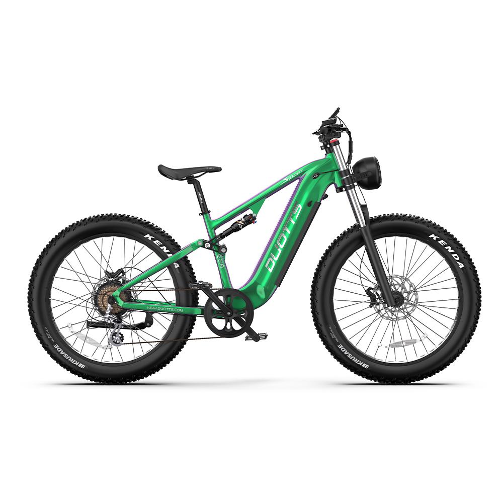 DUOTTS E26 electric bicycle, Samsung 48V 20Ah battery, full suspension system, 26-inch tires, maximum range 60-120 km.