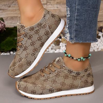 Женские повседневные кроссовки, роскошные туфли с принтом, платформа, шнуровка, дышащие кроссовки, беговые, теннисные, спортивные туфли, большие размеры 36-43