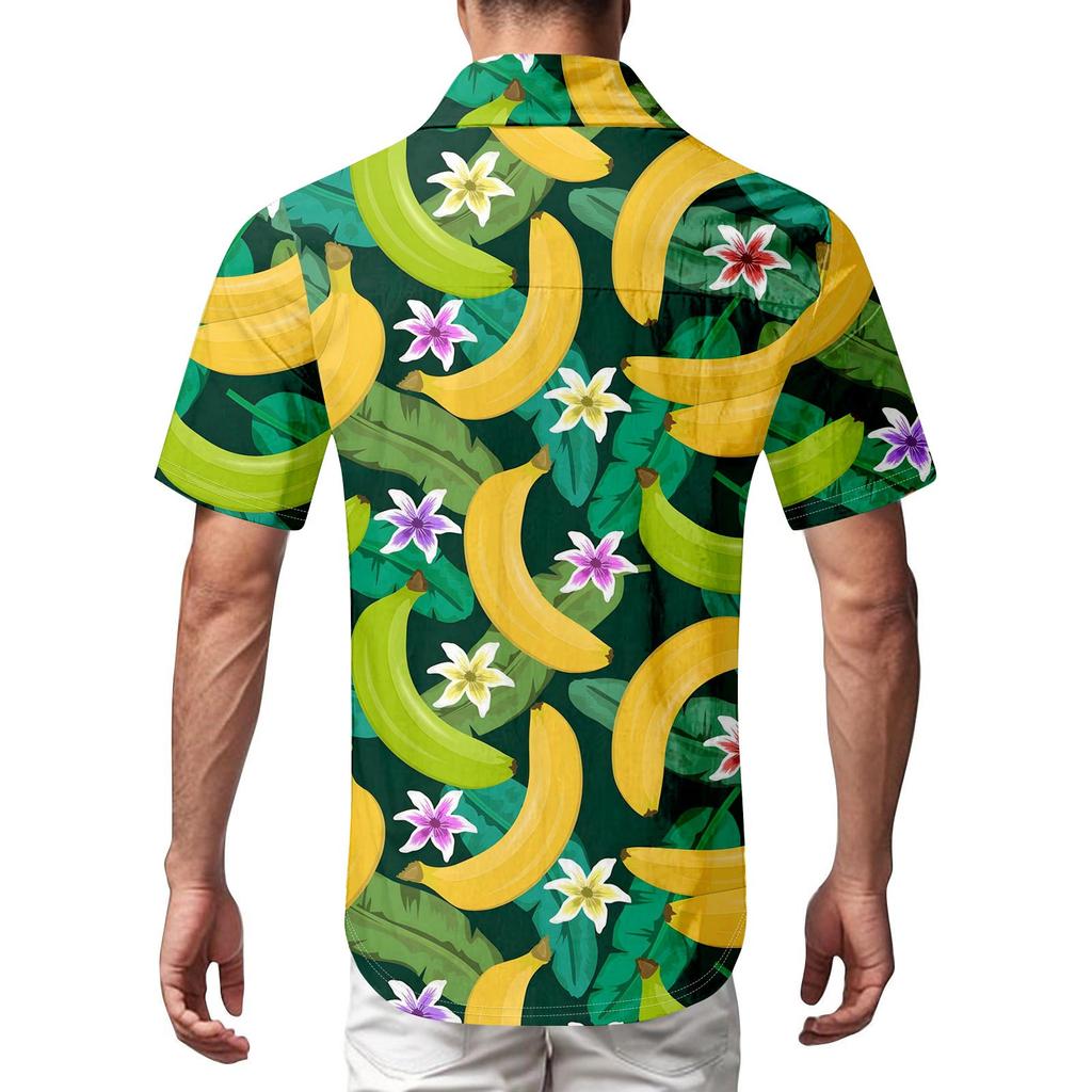 Мужские винтажные рубашки для боулинга на пуговицах с коротким рукавом, летняя пляжная рубашка