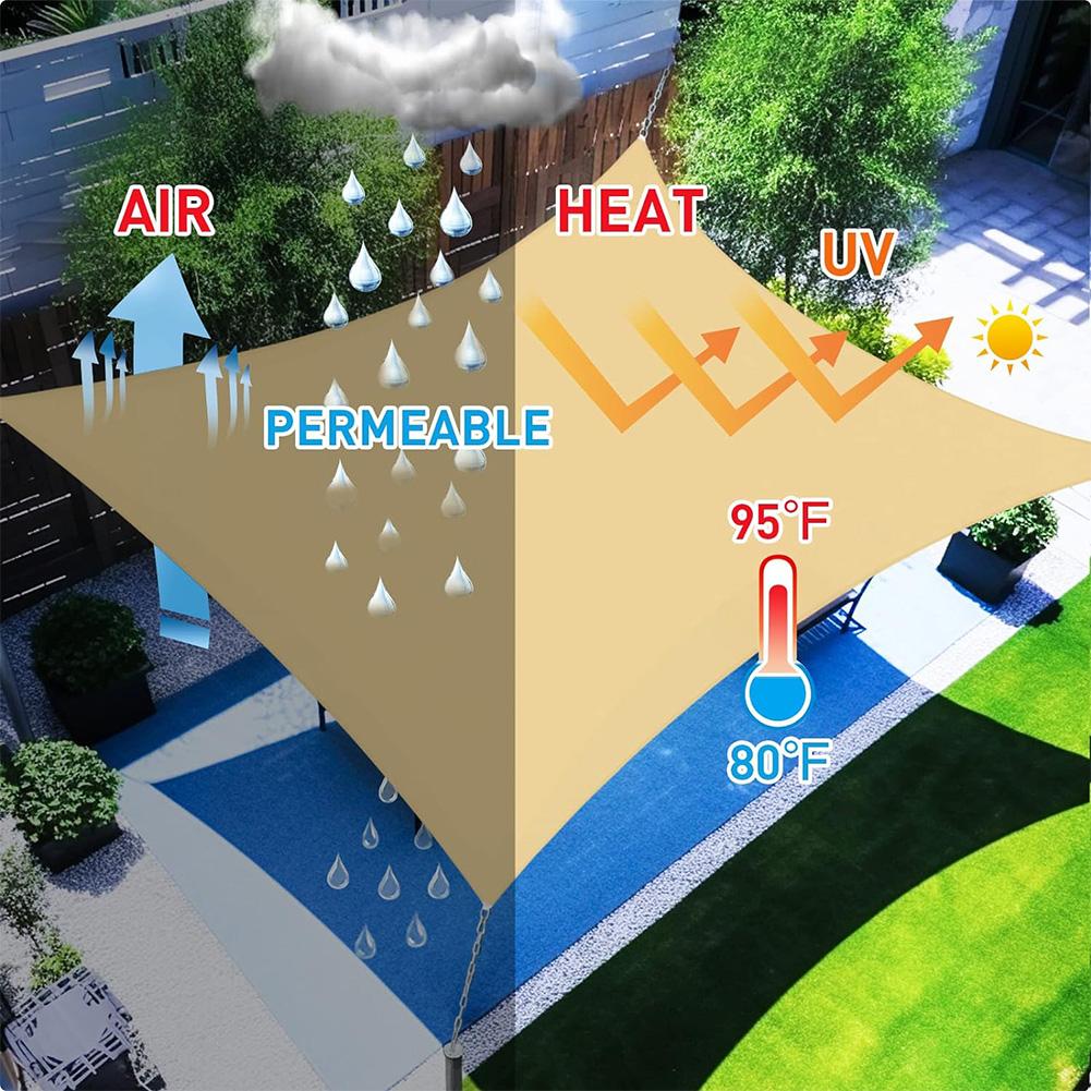Outdoor Waterproof Sun Shade Cloth UV Protection Patio Canopy Heat Resistant with Grommets for Plant Cover Greenhouse Sunshader