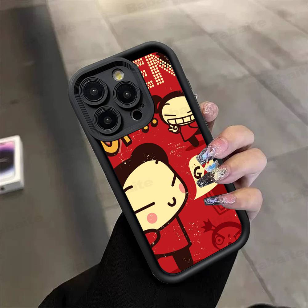 Animation Pucca Cate Phone Case For IPhone 17 16 15 14 13 12 11 Air Plus Pro Max Soft Back Cover