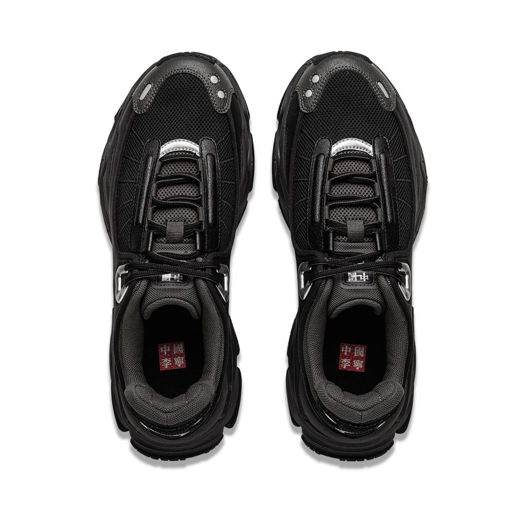 Li Ning Yue Ling Удобная Модная Спортивная Износостойкая Нескользящая Обувь с Низким Верхом Повседневная Обувь для Мужчин Повседневная Обувь Черный Серый AZGV071-1