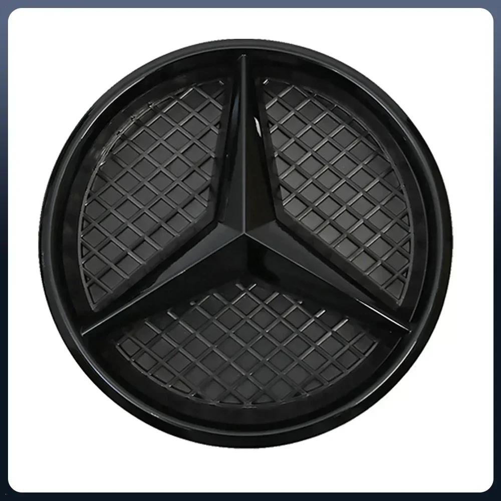 Автомобильная наклейка для Mercedes Benz Серебристо-черная Звезда на переднюю решетку в стиле OE Хромированный значок Логотип Подходит для Mercedes Benz E200 E25