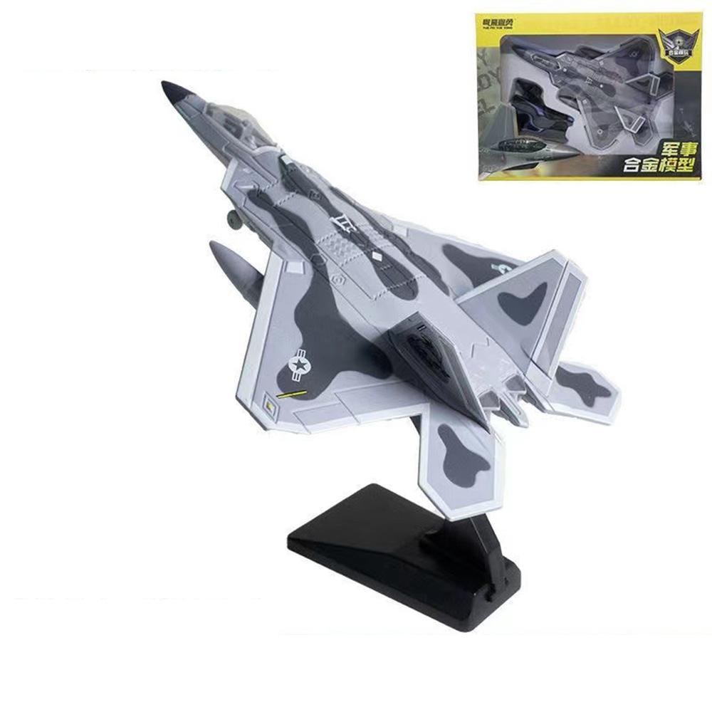 Масштаб 1/100 F-22 Raptor Fighter Jet, литая модель самолета, охотничья игрушка
