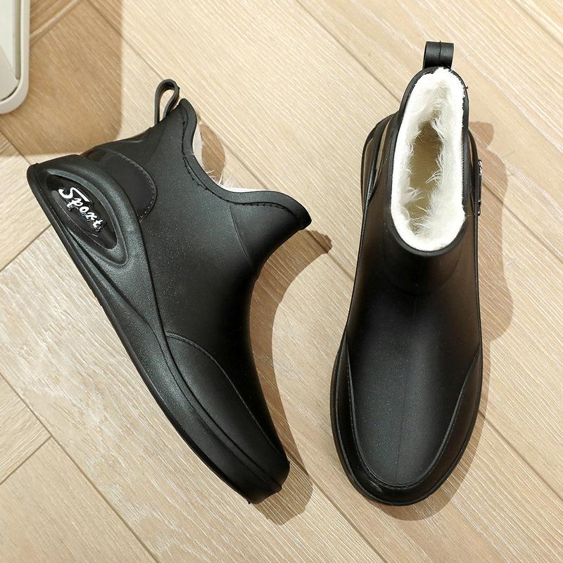 Fashion Women Fashion All-match Rubber Boots New Low Top Rain Shoes Soft Bottom Non Slip Detachable Waterproof Garden Shoes Size 36-40