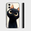 Чехол для телефона с изображением животного котенка для IPhone 17 Air 16 15 14 13 Pro Max 11 12 Черный силиконовый чехол