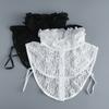 Women Embroidery Lace Floral Fake Collar Half Shirt Stand Detachable Lapel Collar Decoration Blouse Tops Ruffles False Collar