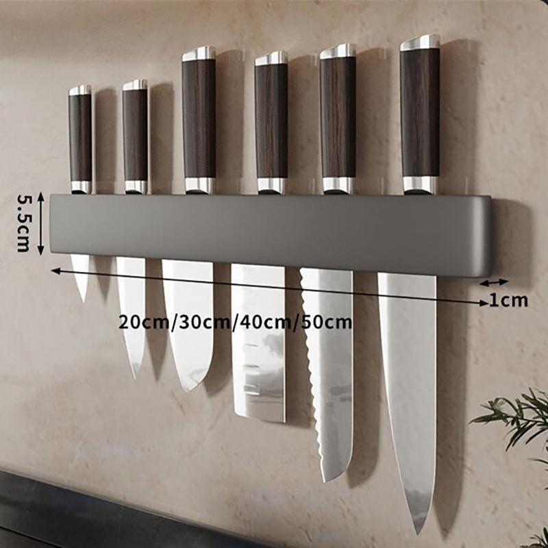 Держатель кухонного ножа Настенный стеллаж для хранения кухонных ножей Металлические ножницы из нержавеющей стали Органайзер для кухонных ножей Стойка без удара