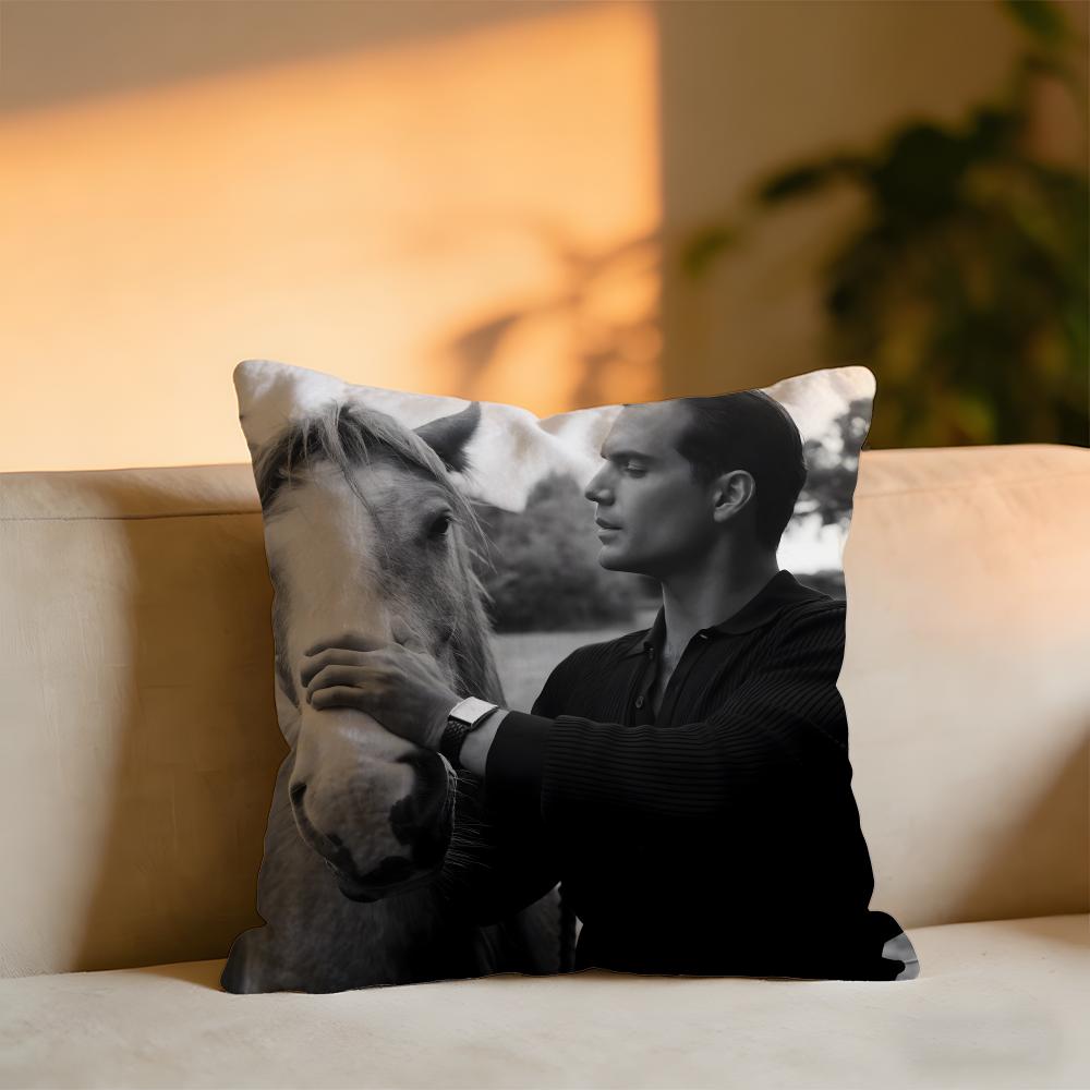 Henry Cavill Cushion Cover Cozy Velvet Throw PillowSoft Warm Cushion For Sofa Bed