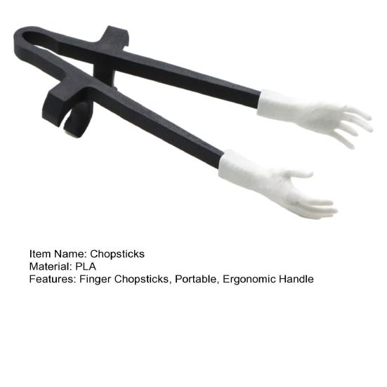 Ergonomic Finger Tongs for Gaming Chopsticks Gamers, Portable Lightweight PLA Tongs, Reusable Plastic Palm Shaped Food Clip Hands Free Snack