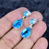 Swiss Blue Topaz Gemstone 925 Sterling Silver Jewelry Earring 1.10" MM-3484