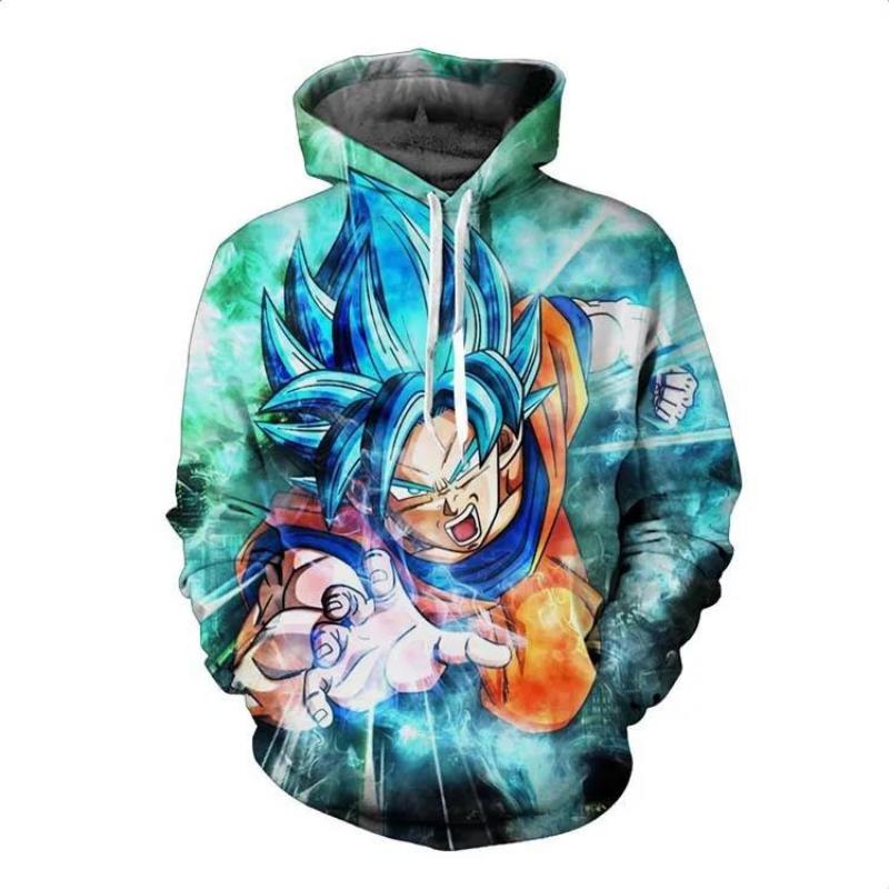 Dragon Ball New Saiyan Cute Anime Cartoon Fashion 3D Hooded Sweater Hoodie Adult Children's Size Four Seasons Loose Type