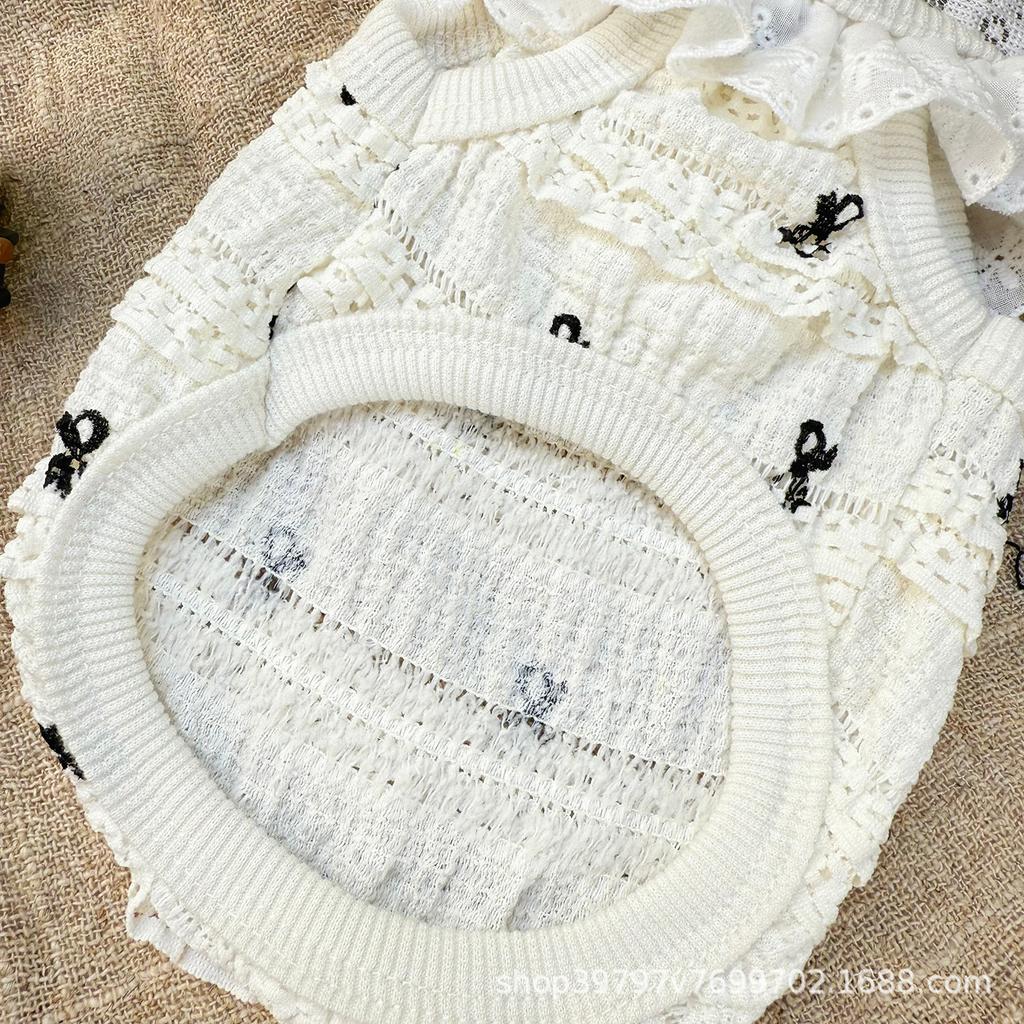 Весна и Лето Дышащий Кружевной Жилет для Торта Одежда для Домашних Животных Собака Собака Кошка Одежда для Кондиционирования Подтяжки Бишон Тедди Собака