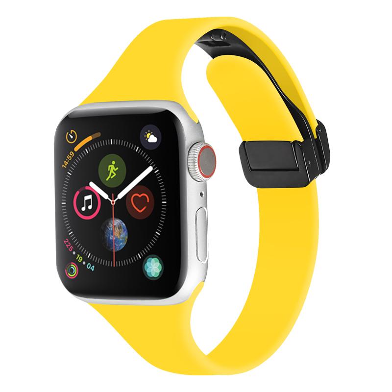 Силиконовый ремешок для Apple Watch Band 44 мм, 45 мм, 49 мм, 40 мм, 41 мм, 42 мм, 38 мм, спортивный браслет с магнитной пряжкой Iwatch 7 8 5 4 SE Ultra