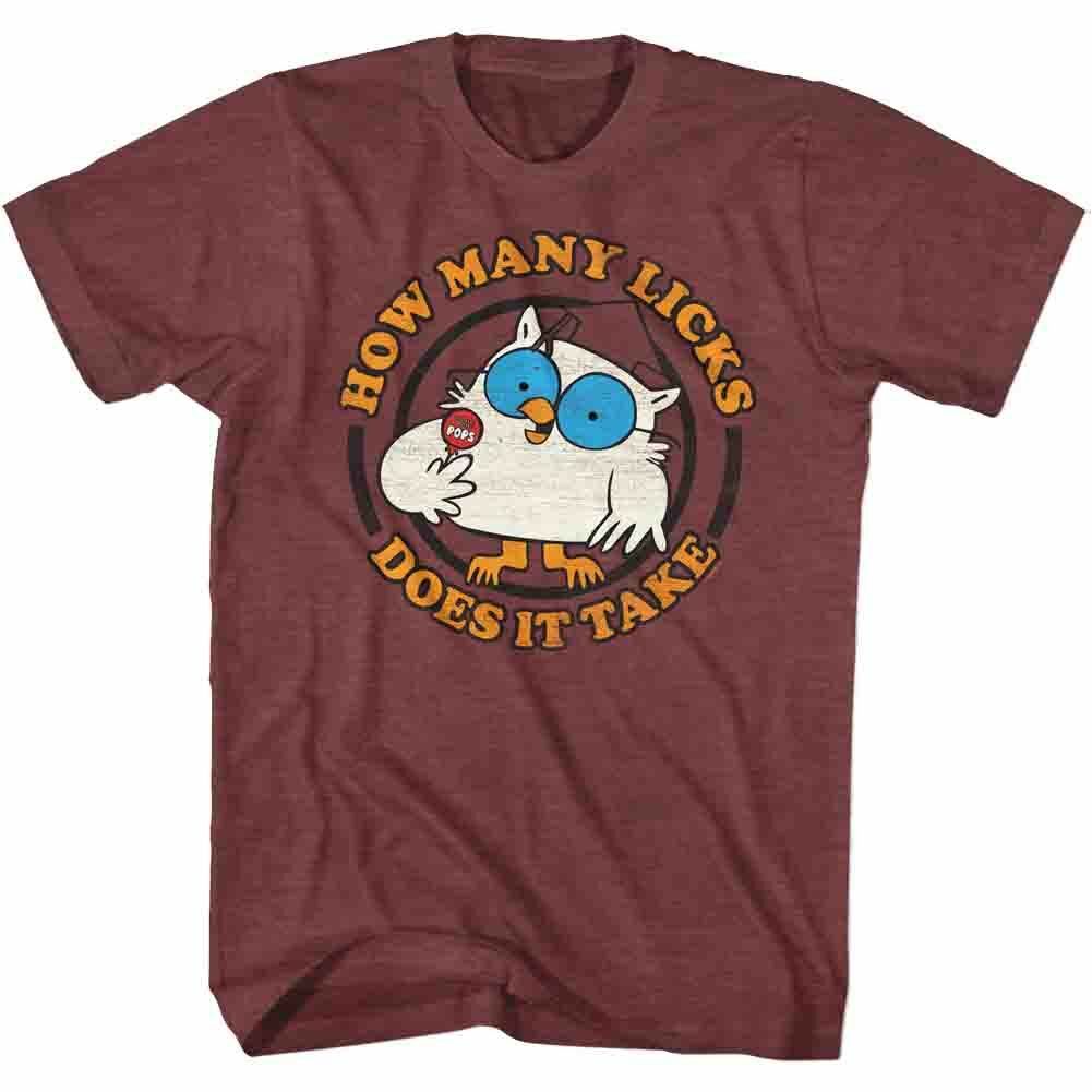 Tootsie Roll How Many Vintage Maroon Heather Adult T-Shirt Mens Womens Tees Top