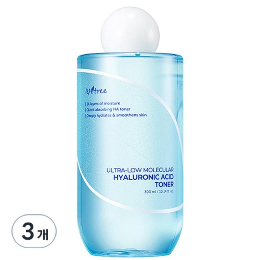 ISNTREE Тонер с ультранизкой молекулярной гиалуроновой кислотой, 300 мл, 3 упаковки