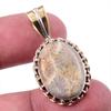 Natural Fossil Coral 925 Solid Sterling Silver TwoTone Gift Pendant 1.25" b0I85