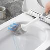 Силиконовая щетка для унитаза с распылителем воды, длинной ручкой, сменная, силиконовая щетка, настенные аксессуары для чистки ванной комнаты