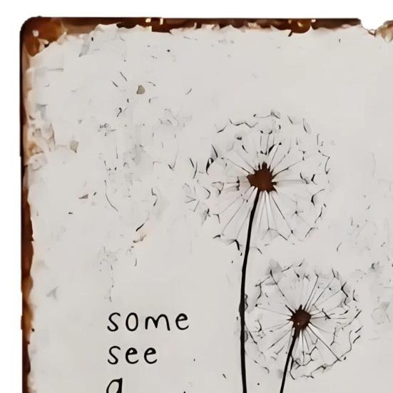 Dandelion Metal Sign Wall Decoration Vintage Rusty Wish Dandelion Wall Art