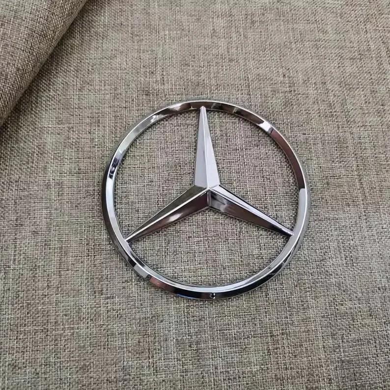90mm ABS Chrome Black Logo Mercedes Emblem Rear Star Badge Mercedes Benz W203 W206 W212 X253 W167 W166 W247 C E GLA GLC GLE VF1